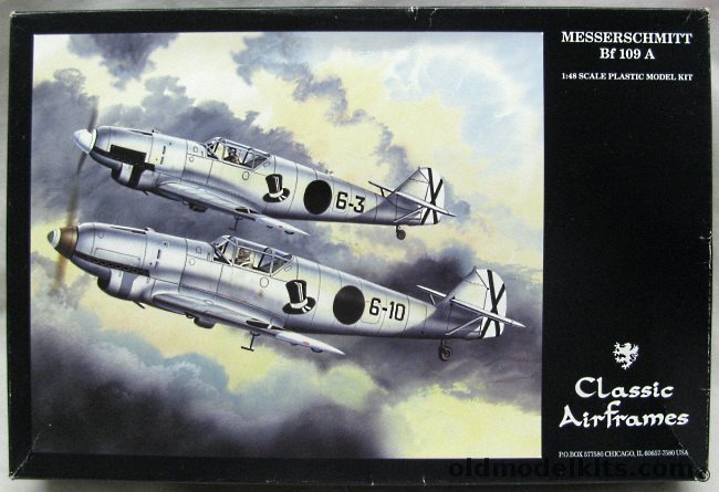 Classic Airframes 1/48 Messerschmitt Bf-109A - V4 Prototype W.Nr. 878 1937 / Prototype (~V5) D+IEKS / 2JG/88 Spanish Nationalist 1937 / 11/JG132 1937, 4123 plastic model kit